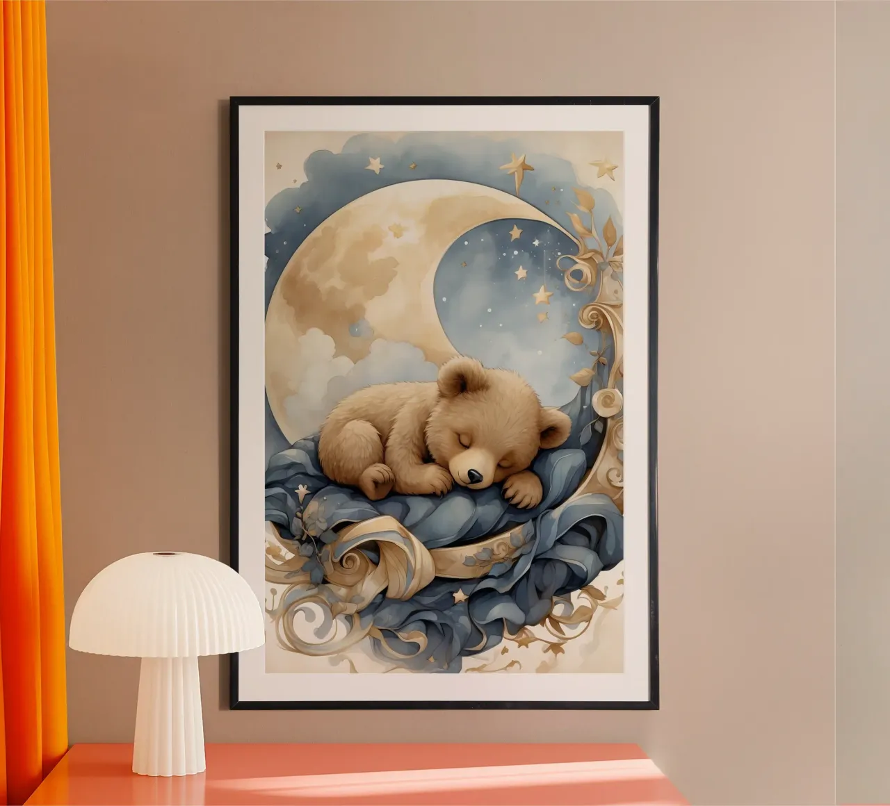 Un orso sulla luna poster con telaio in alluminio da 🎁 ARTVI-SHOP