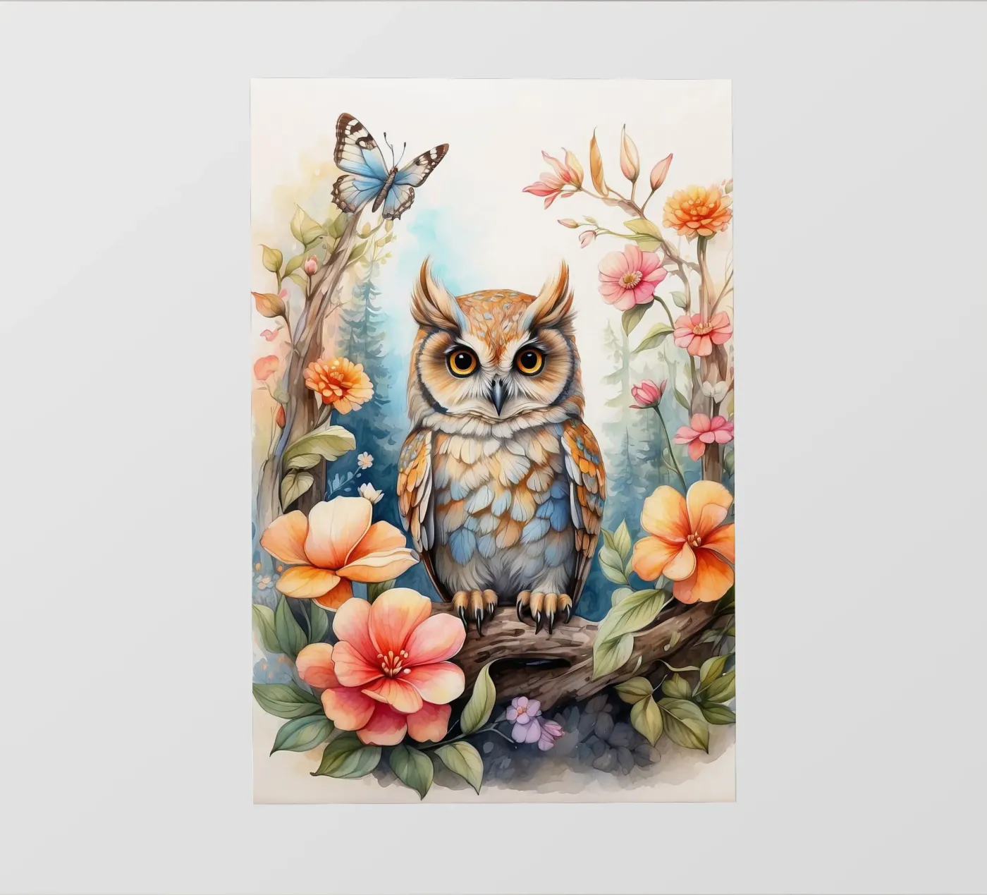 the owl fotobehang van 🎁 NOBELART