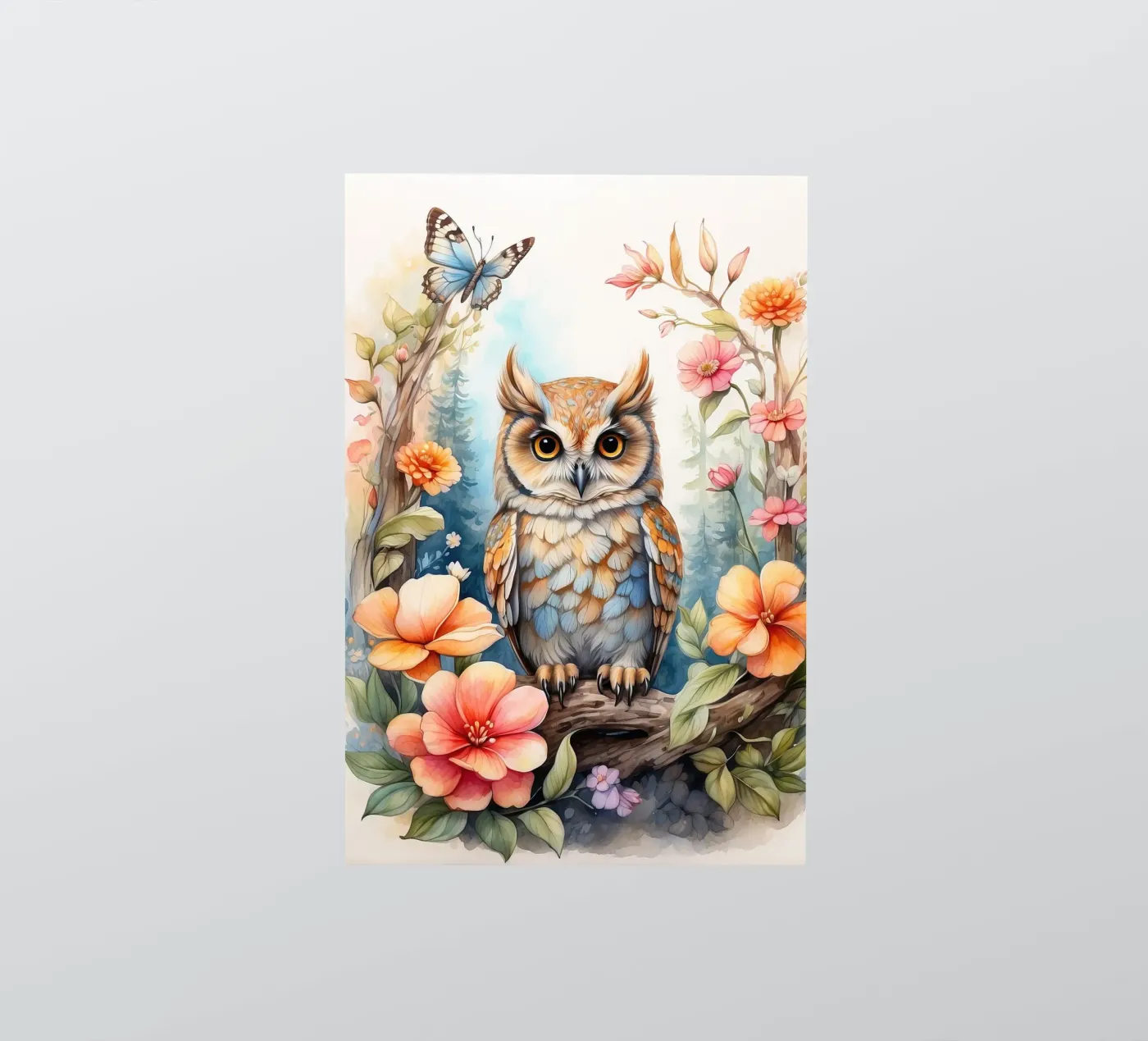 the owl autocollant de 🎁 NOBELART