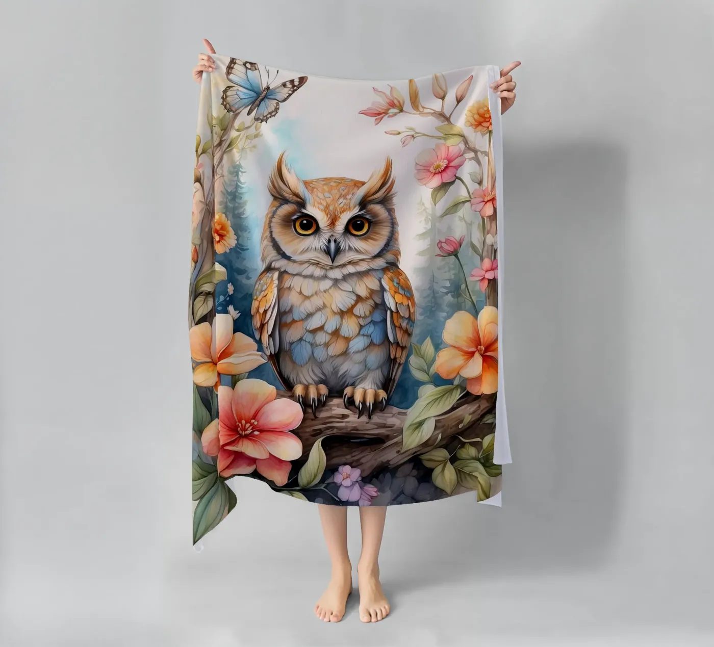 the owl strandhanddoek van 🎁 NOBELART