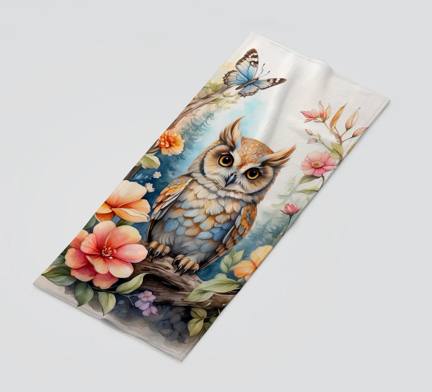 the owl strandhanddoek van 🎁 NOBELART
