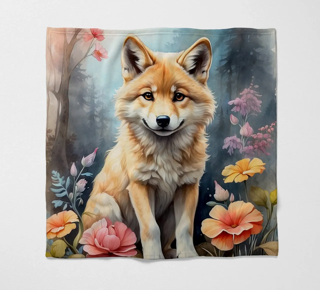 Ein sehr netter kleiner Wolf Fleecedecke von 🎁 ARTVI-SHOP