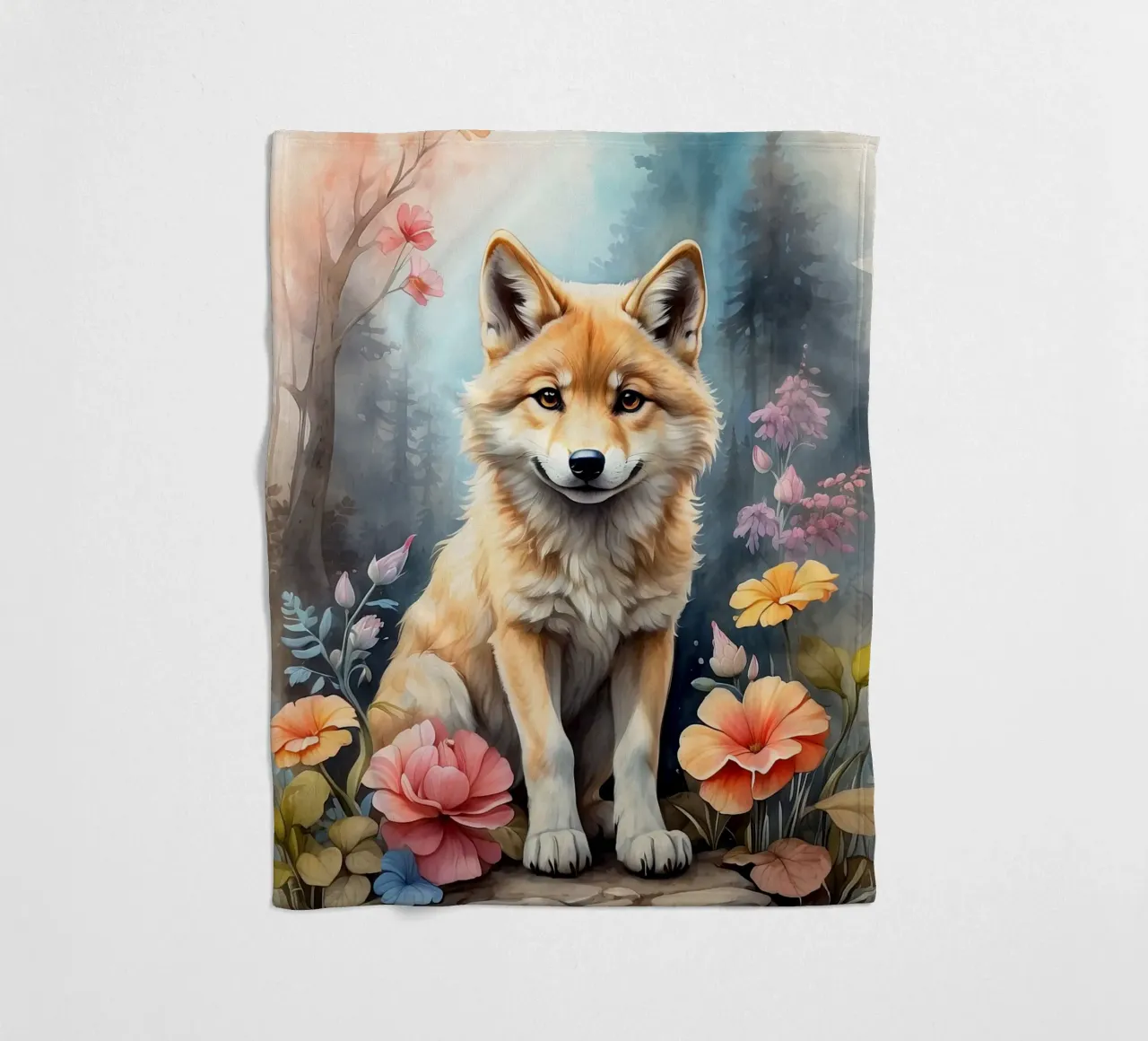 Ein sehr netter kleiner Wolf Fleecedecke von 🎁 ARTVI-SHOP