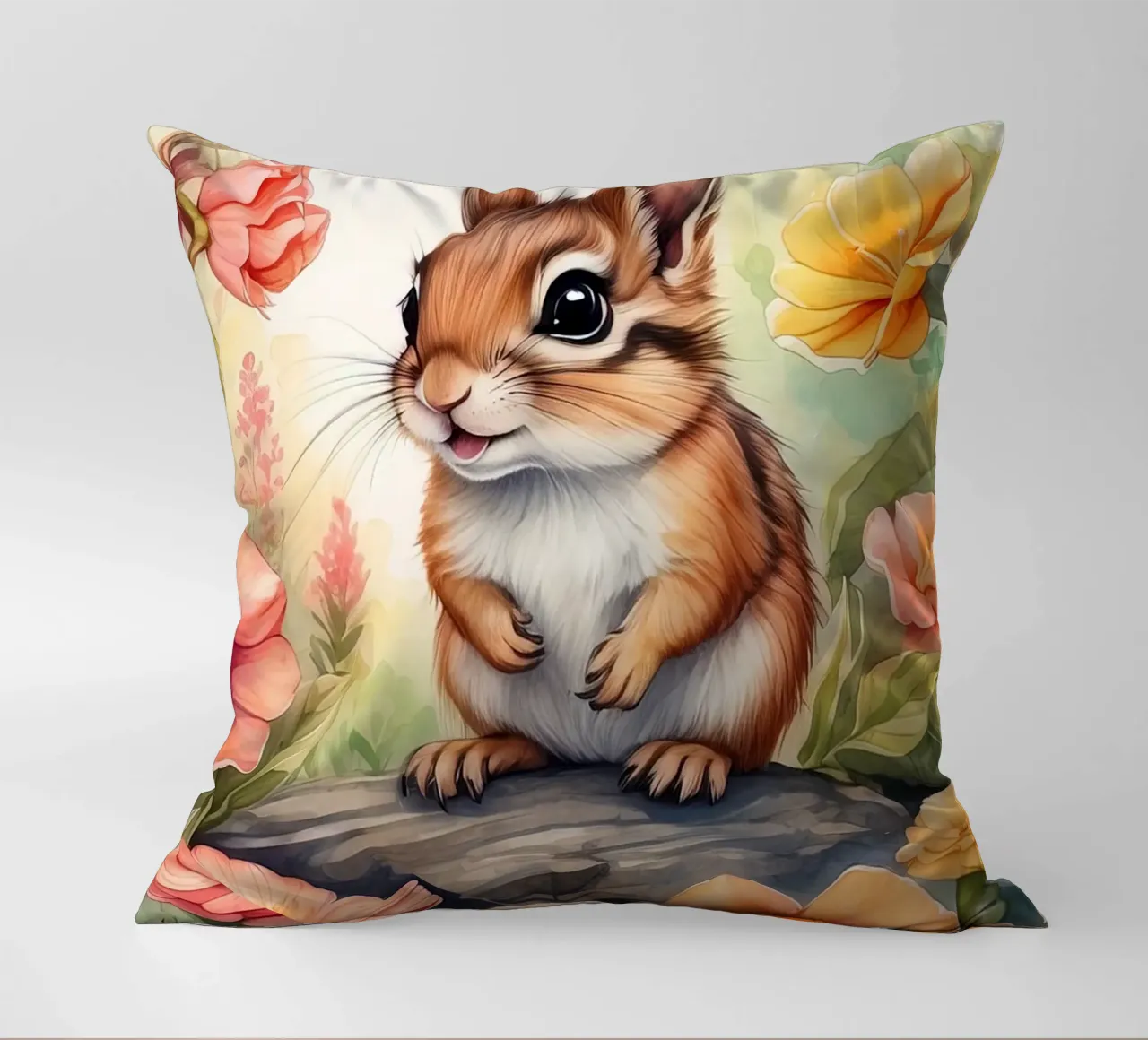 uno scoiattolo felice cuscino da ARTVI-SHOP