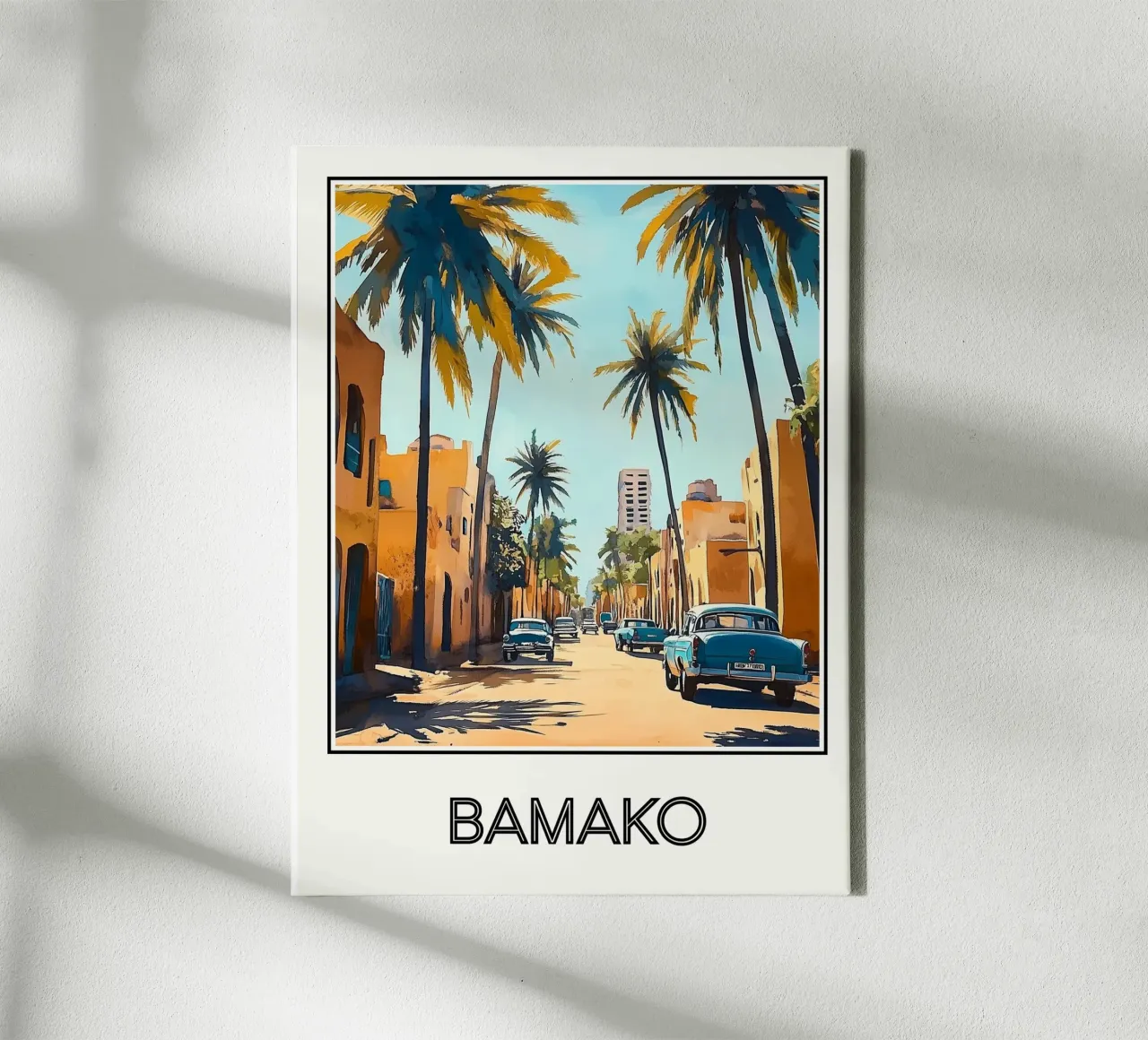 Bamako tela con Cornice a cassetta da Frame the World