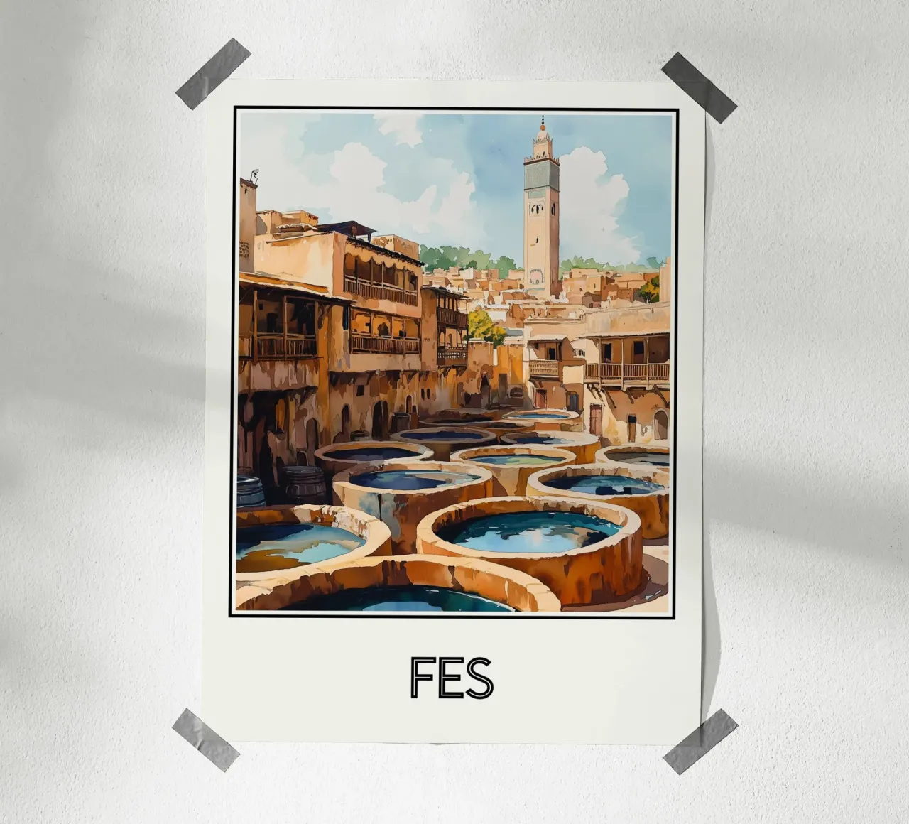 Fès poster con telaio in alluminio da Frame the World