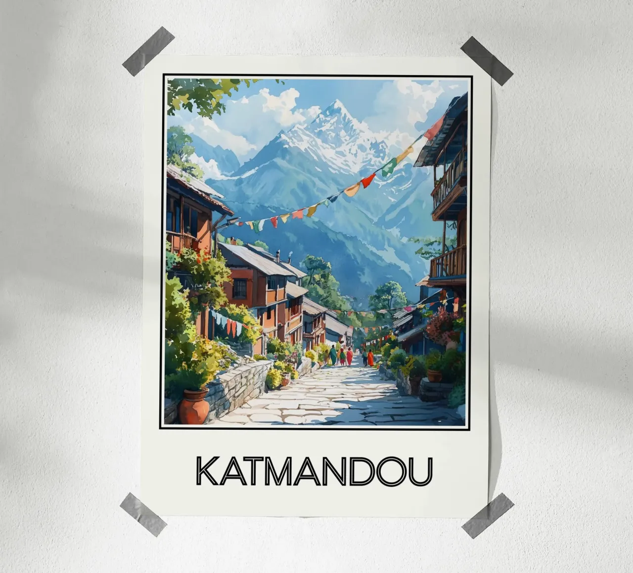 Katmandou poster con telaio in alluminio da Frame the World