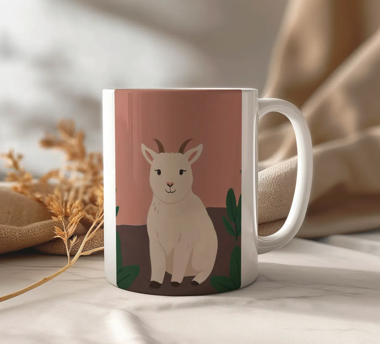 Capra amichevole e minuscola tazza in ceramica da SnoopyAnimals