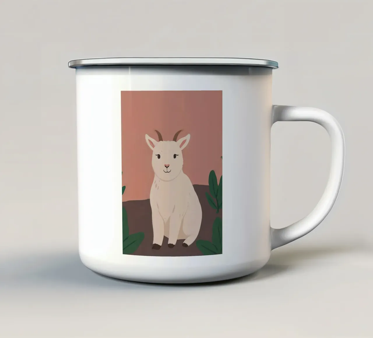 Capra amichevole e minuscola tazza in smalto da SnoopyAnimals