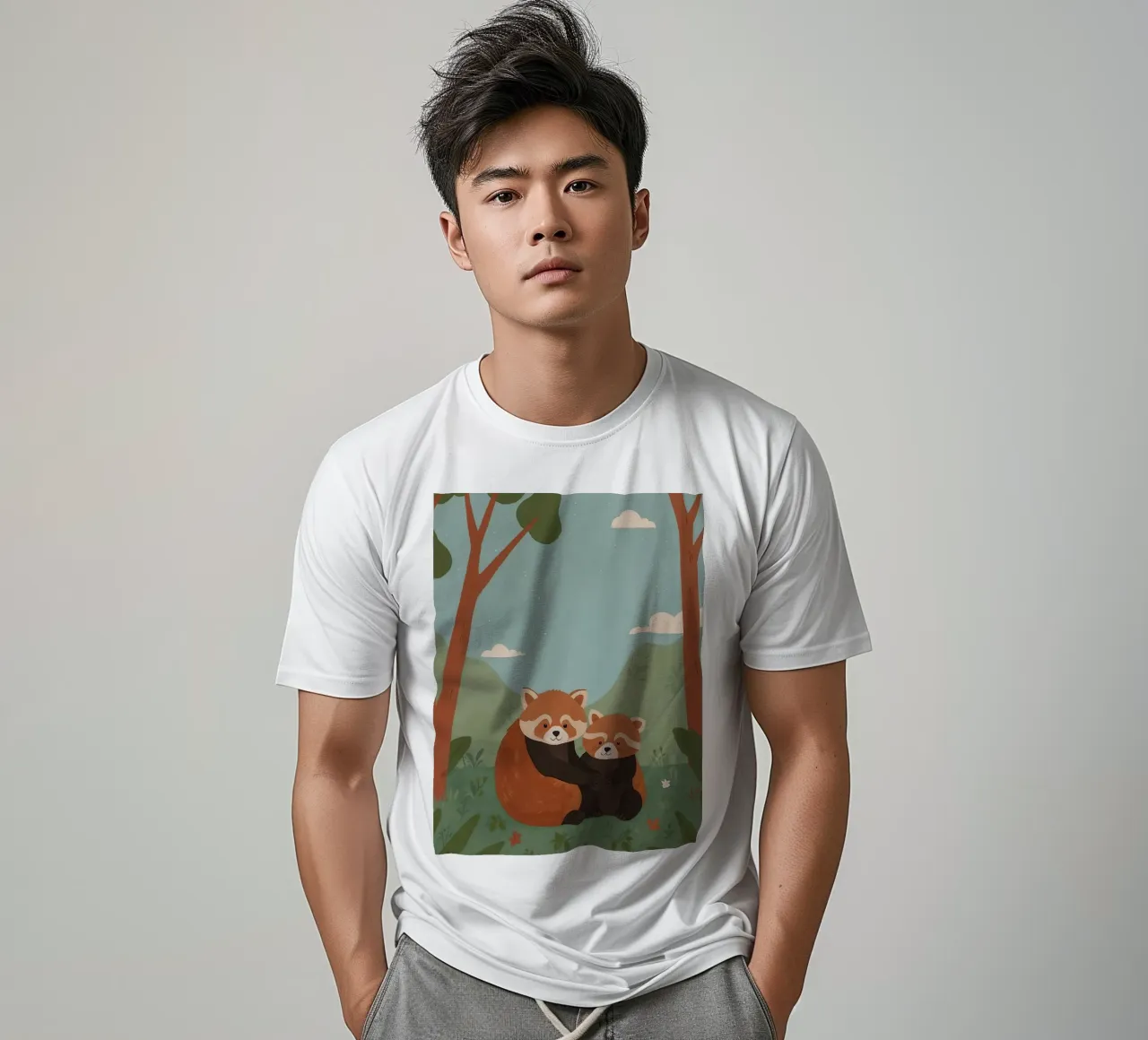 Simpática familia de pandas rojos camiseta de SnoopyAnimals