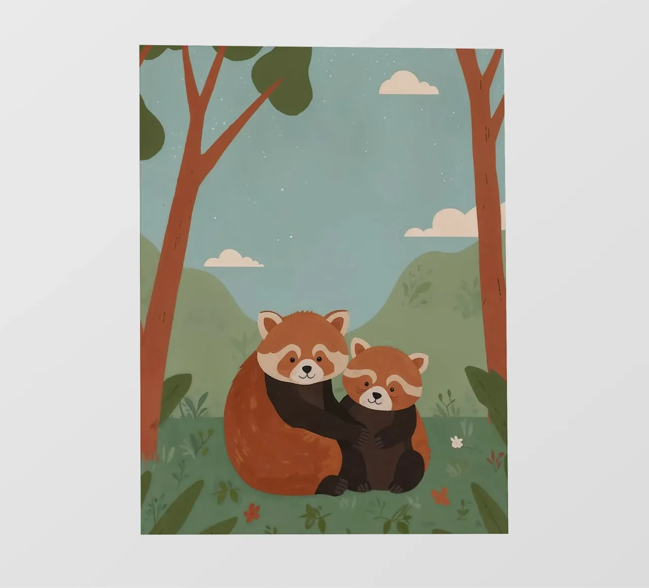 Simpática familia de pandas rojos lonas publicitarias de SnoopyAnimals