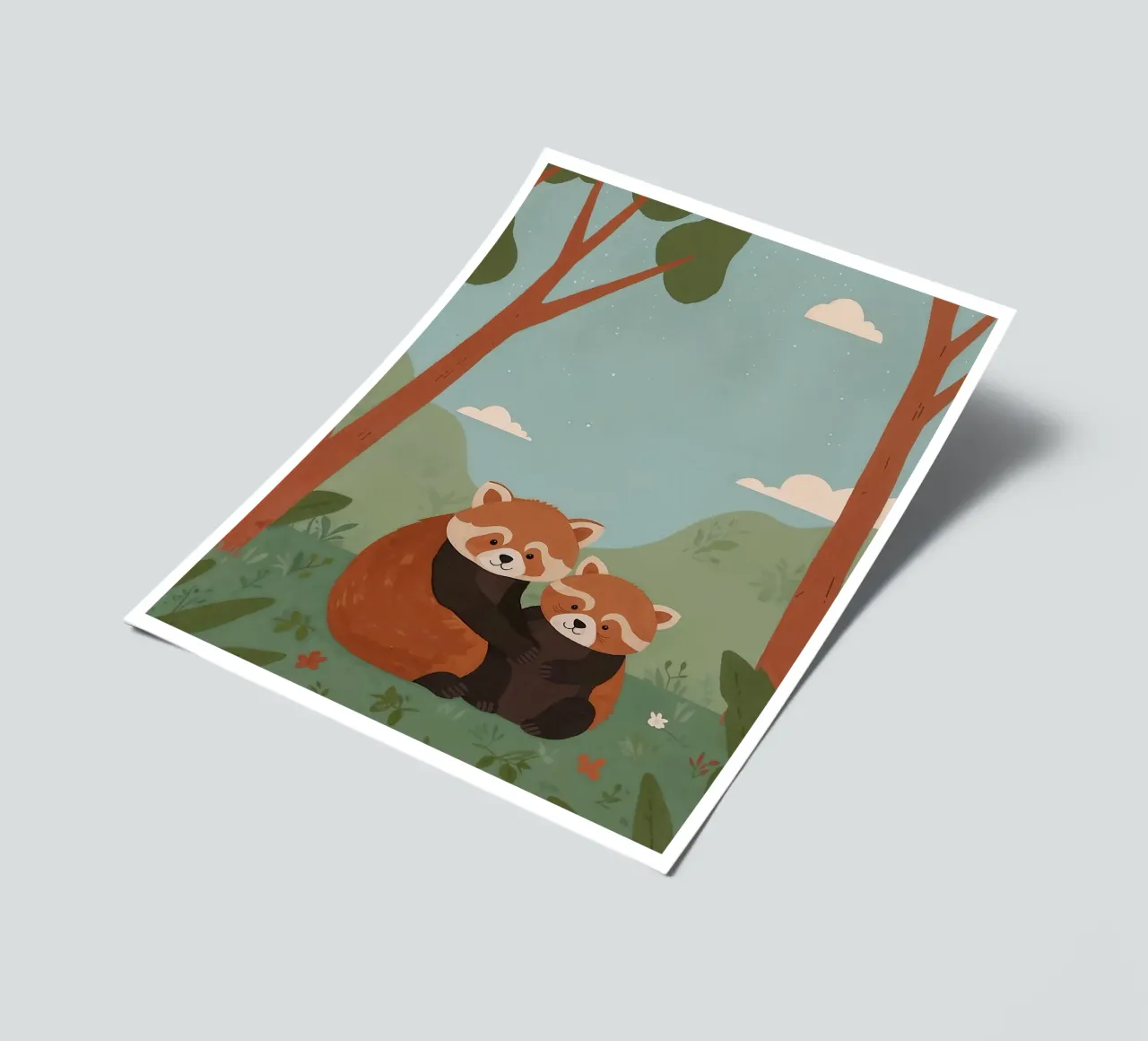 Simpática familia de pandas rojos pack de pegatina de SnoopyAnimals