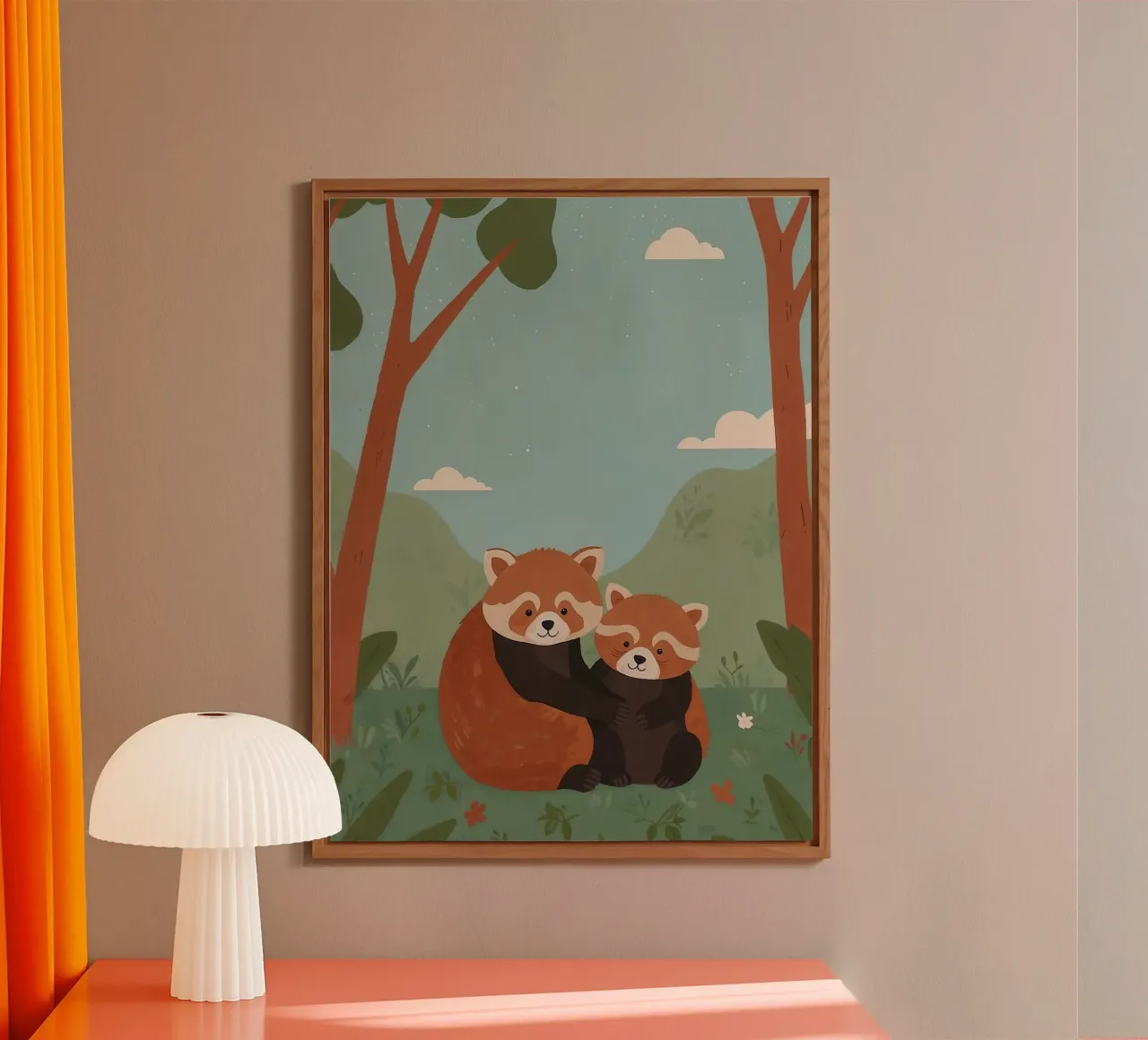 Simpática familia de pandas rojos placa de forex de SnoopyAnimals