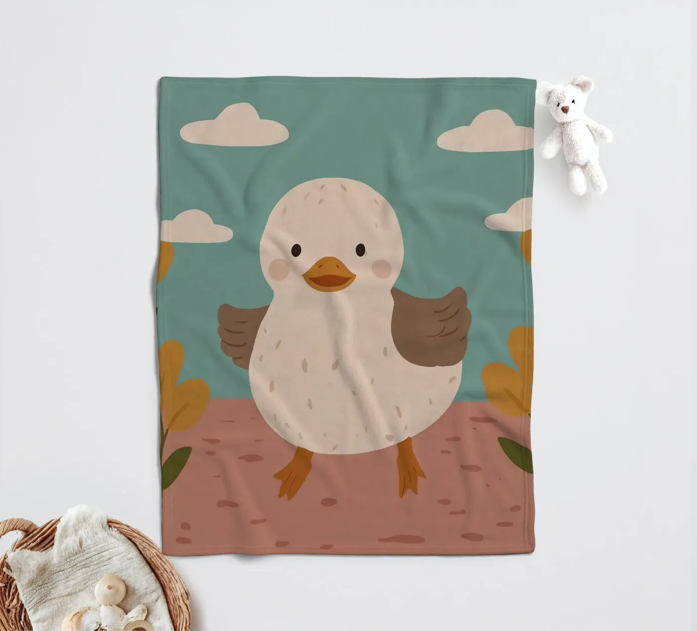 Freundliche kleine Ente Fleecedecke von SnoopyAnimals