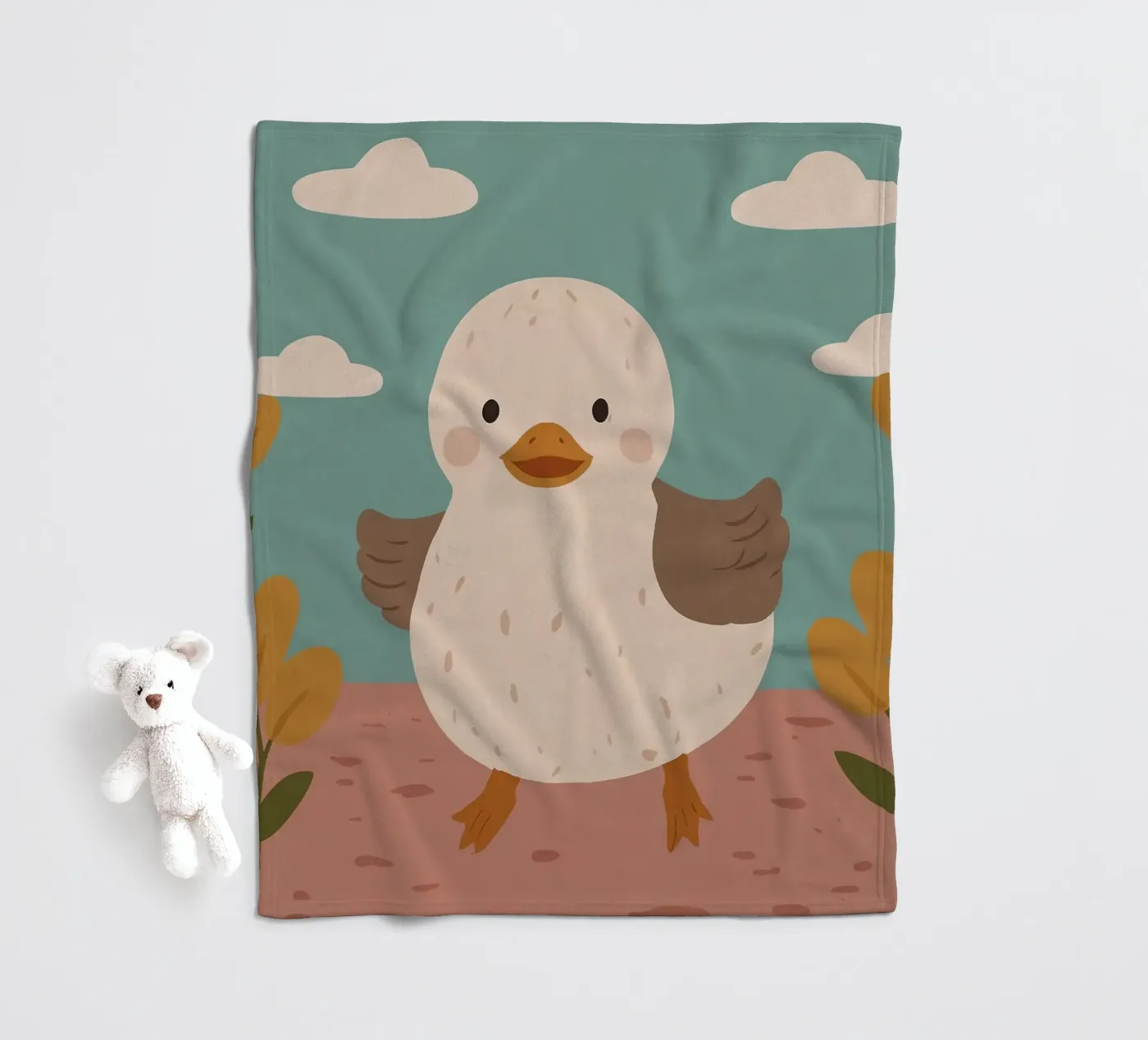 Freundliche kleine Ente Fleecedecke von SnoopyAnimals