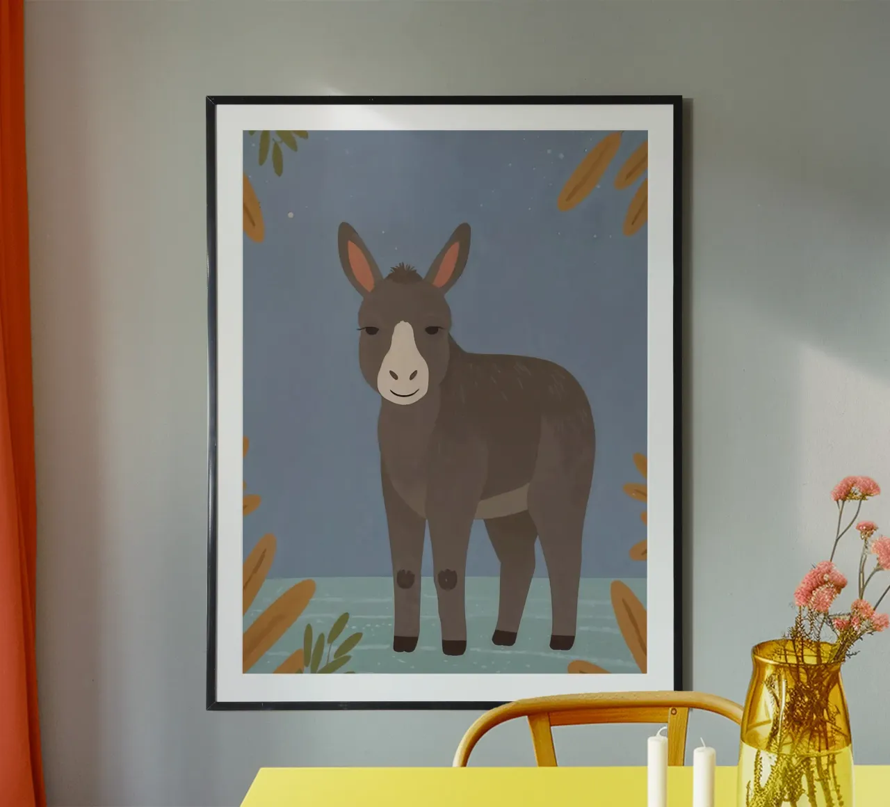 Asino amichevole poster con telaio in plastica da SnoopyAnimals