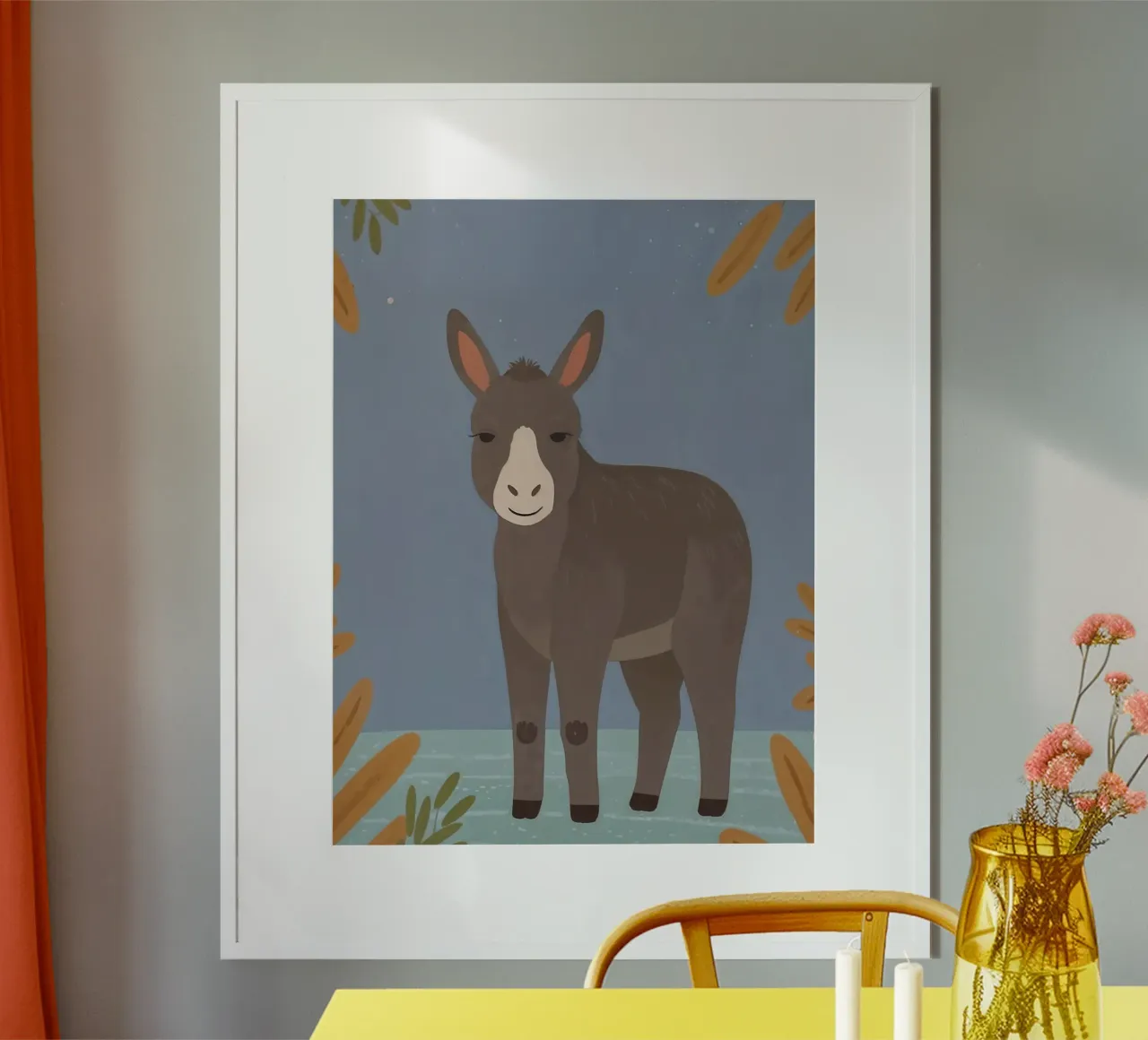 Asino amichevole poster con telaio in plastica da SnoopyAnimals