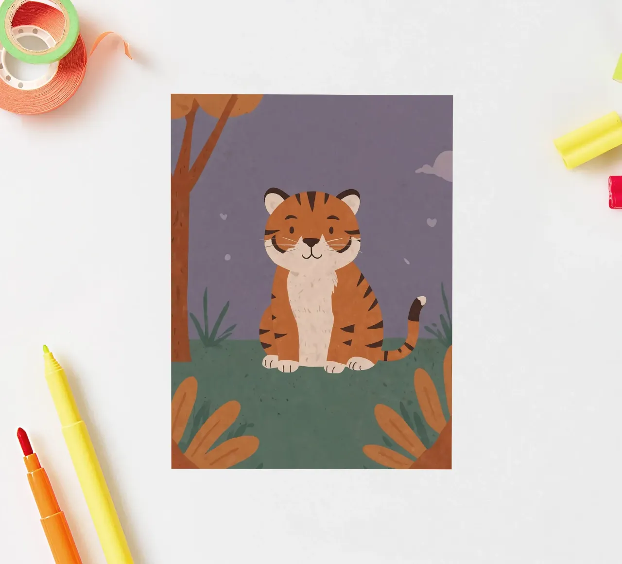 Petit tigre sympathique autocollant de SnoopyAnimals