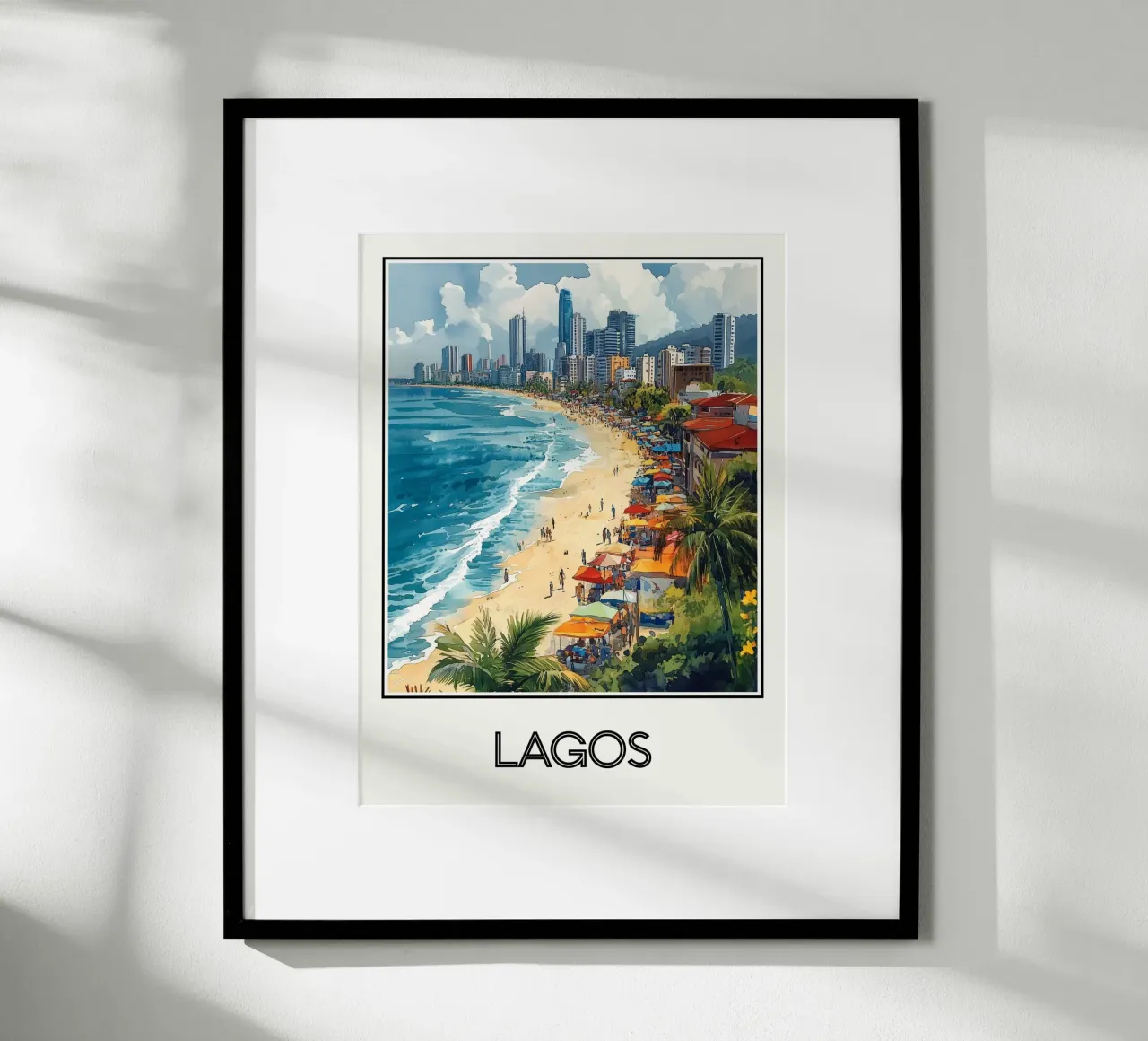 Lagos poster con telaio in legno da Frame the World