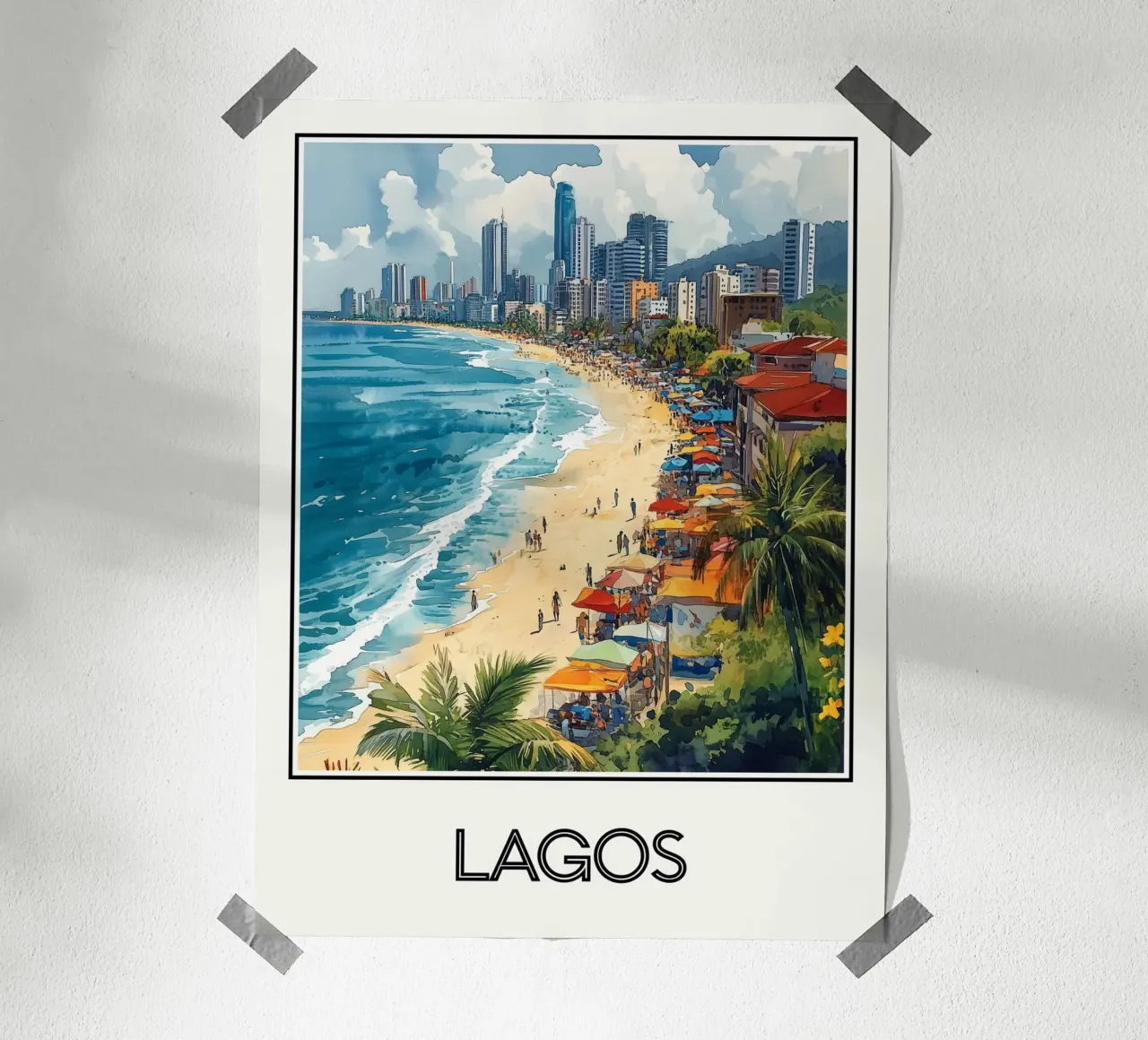Lagos poster con telaio in legno da Frame the World