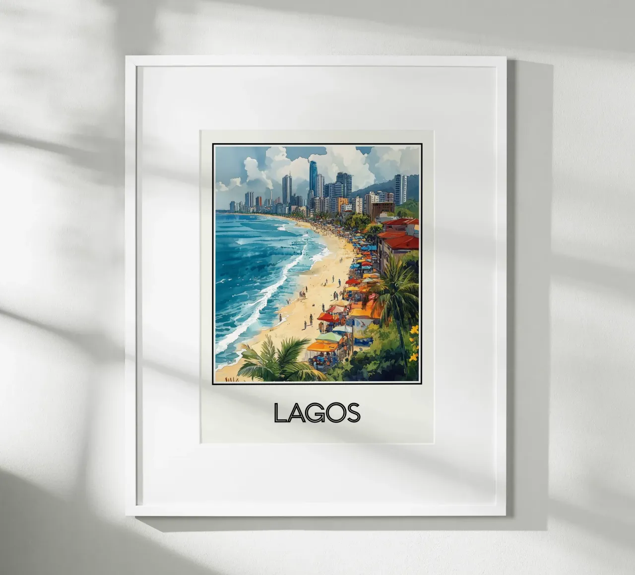 Lagos poster con telaio in legno da Frame the World