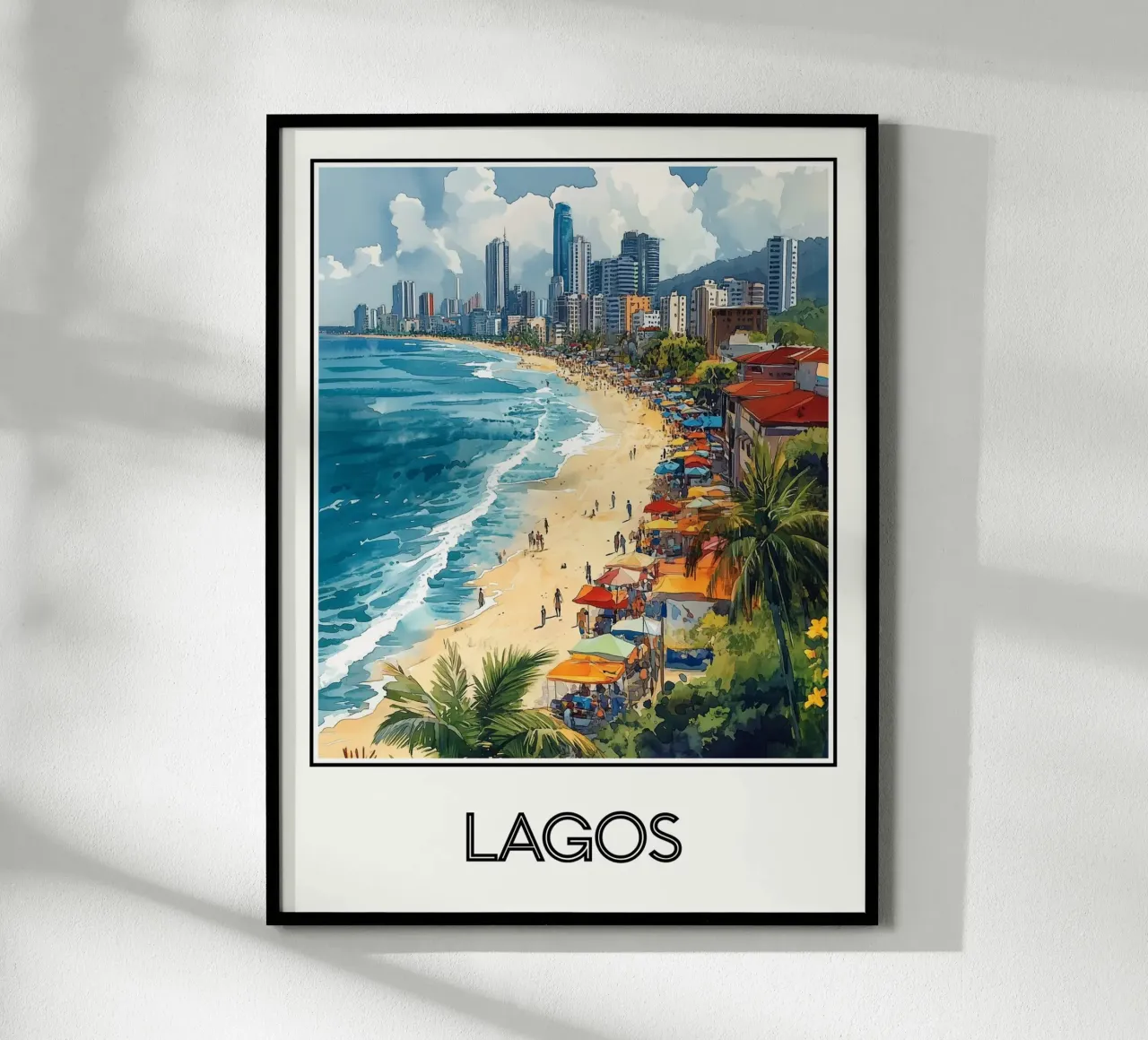 Lagos poster con telaio in legno da Frame the World