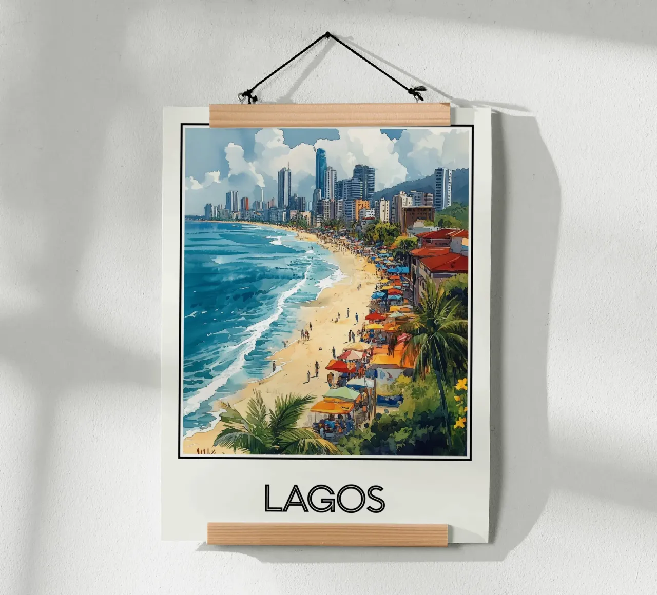 Lagos poster con telaio in legno da Frame the World