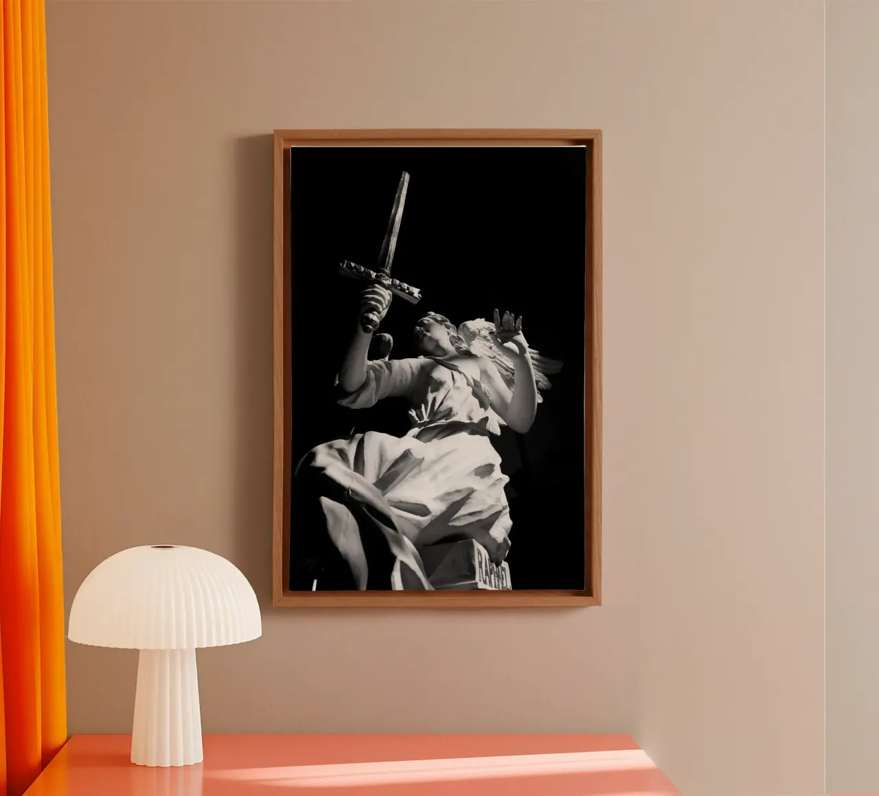 Engel canvas met Baklijst van Flo Klein