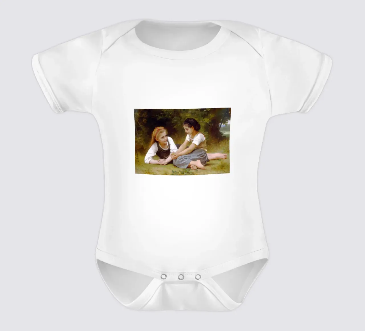 William-Adolphe Bouguereau - Die Nusssammler Kurzarm Babybody von Timeless Artworks