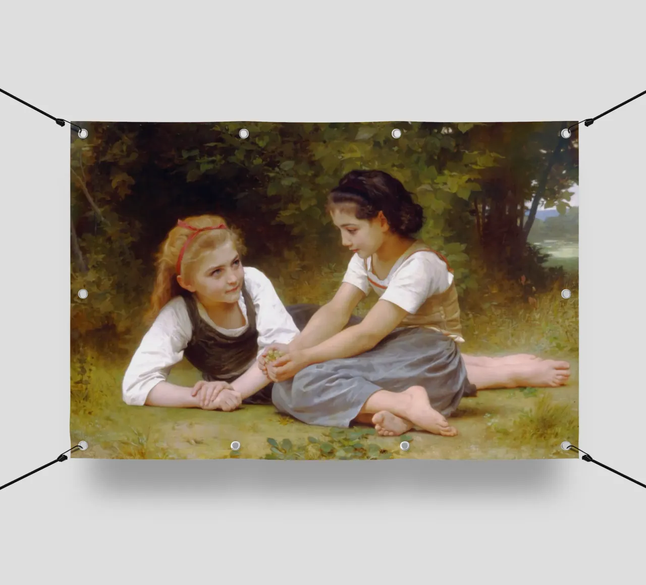 William-Adolphe Bouguereau - I raccoglitori di noci telo in pvc da Timeless Artworks