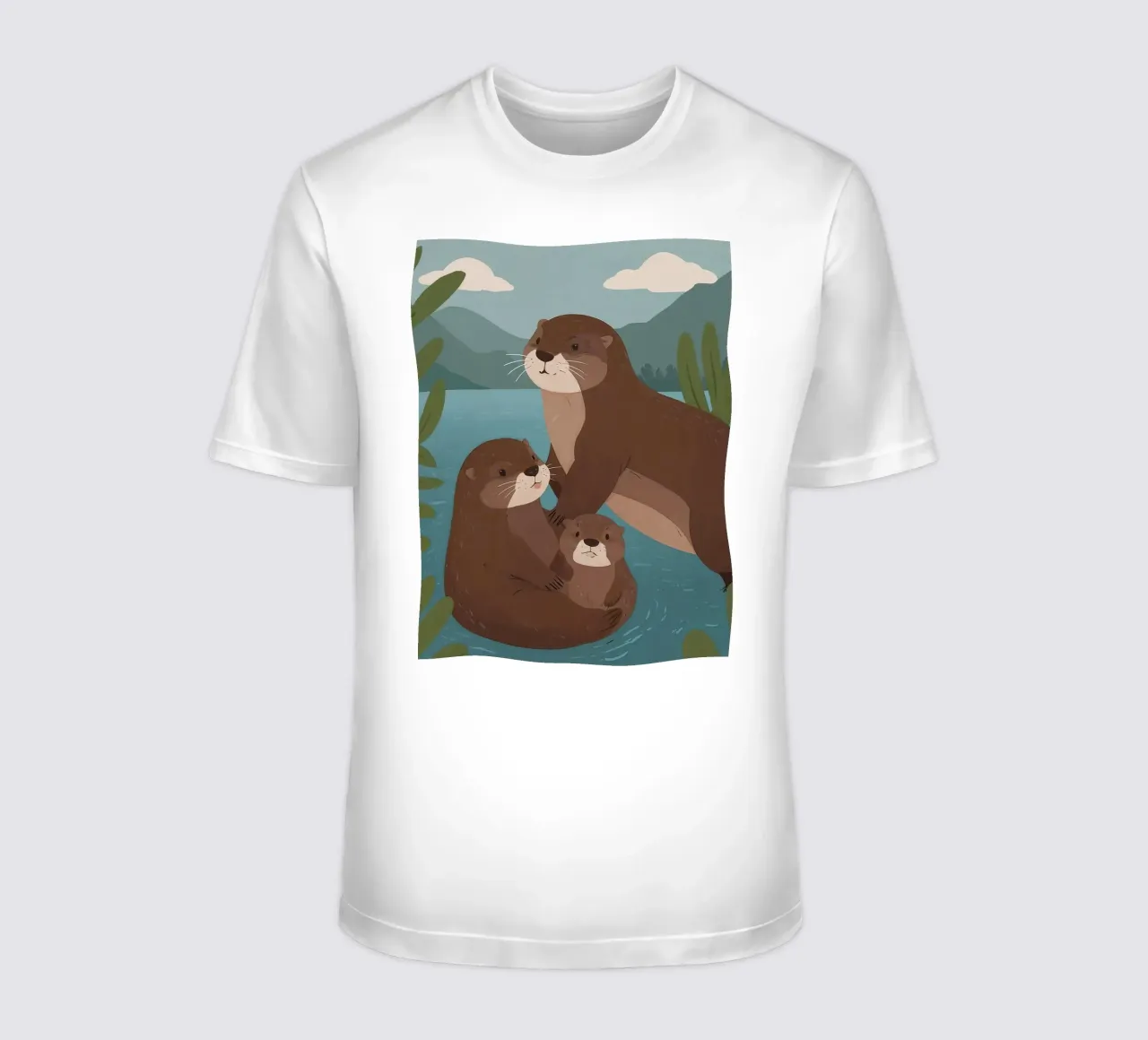 Friendly Otter Family t-shirt by SnoopyAnimals