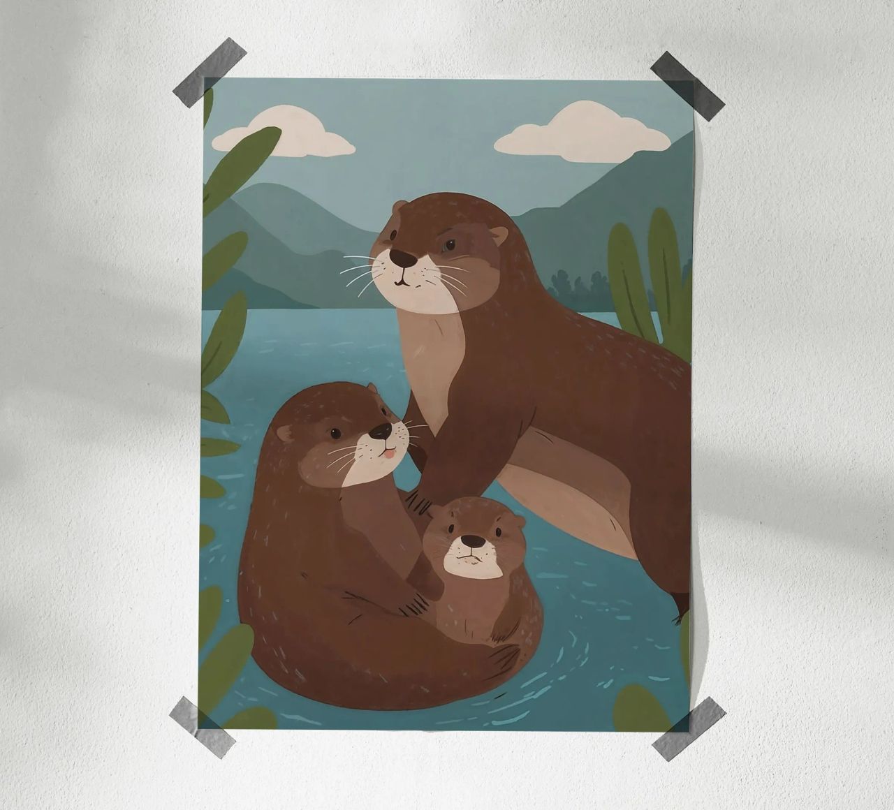 Famiglia di lontre amichevoli poster da SnoopyAnimals