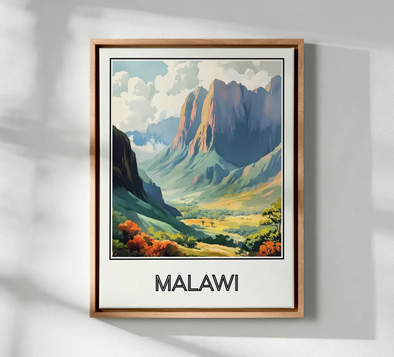 Malawi tela con Cornice a cassetta da Frame the World