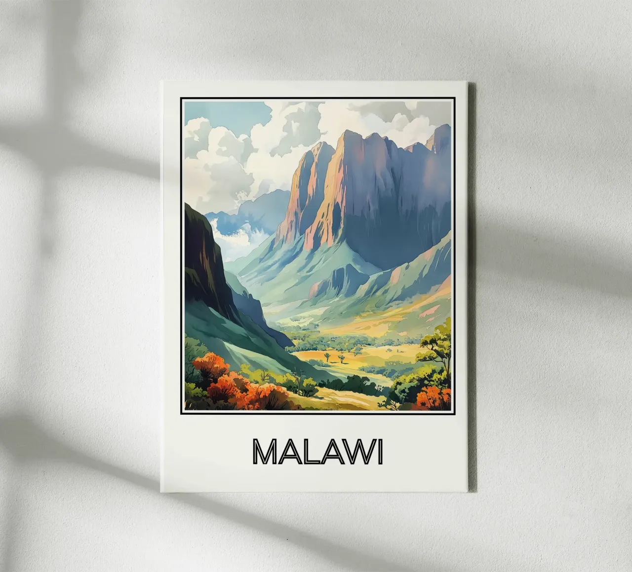 Malawi tela con Cornice a cassetta da Frame the World