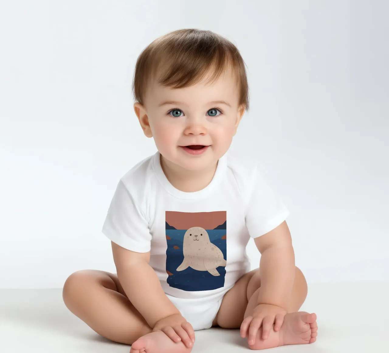 Sigillo amico body neonato maniche corte da SnoopyAnimals