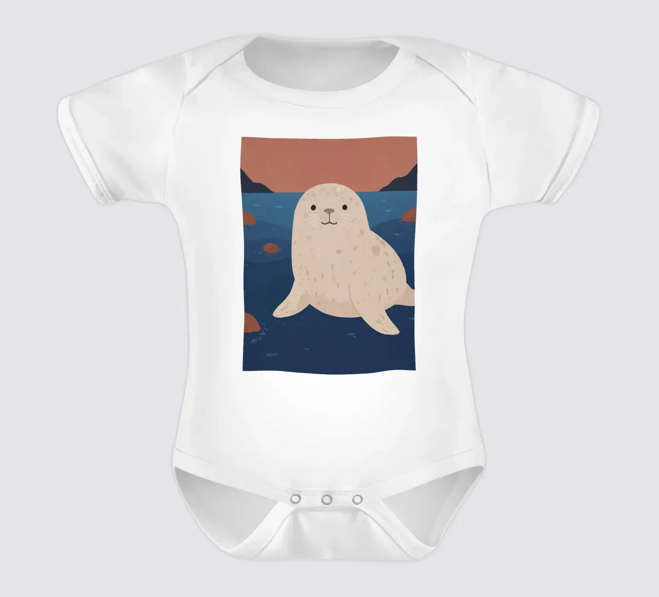 Sigillo amico body neonato maniche corte da SnoopyAnimals