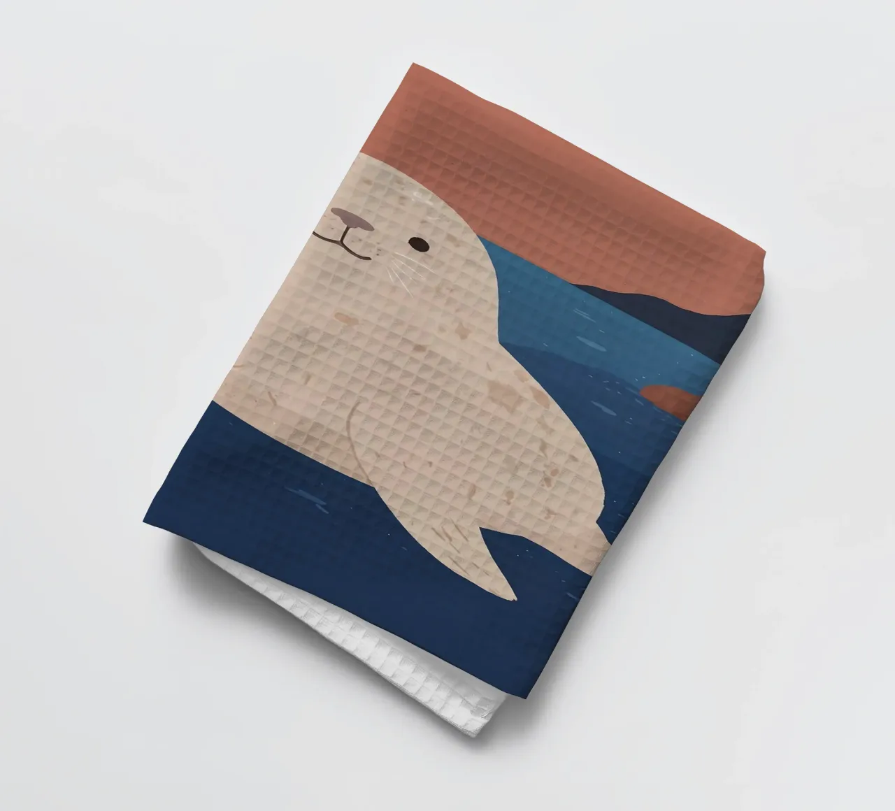 Friendly Seal tea towel by SnoopyAnimals