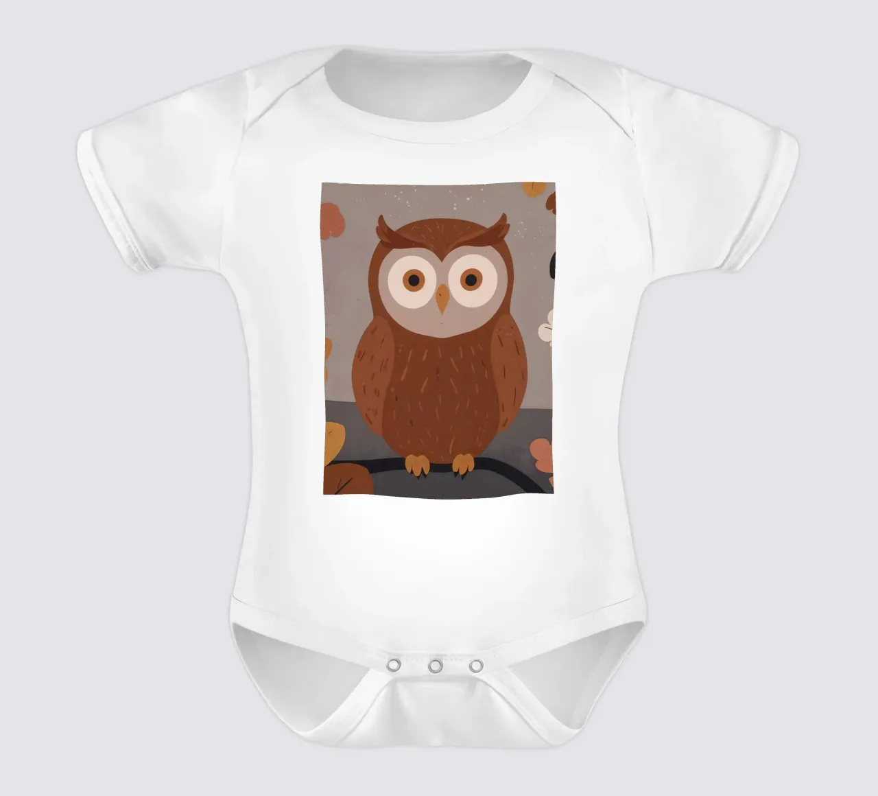 Gufo amichevole body neonato maniche corte da SnoopyAnimals