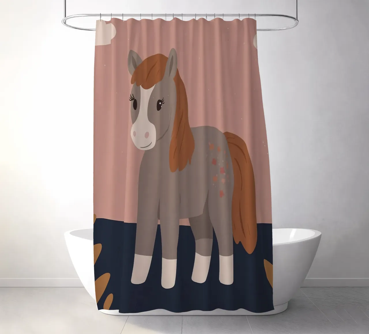 Friendly Pony shower curtain by SnoopyAnimals
