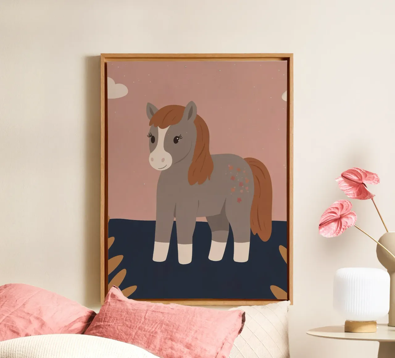 Pony amichevole tela con Cornice a cassetta da SnoopyAnimals