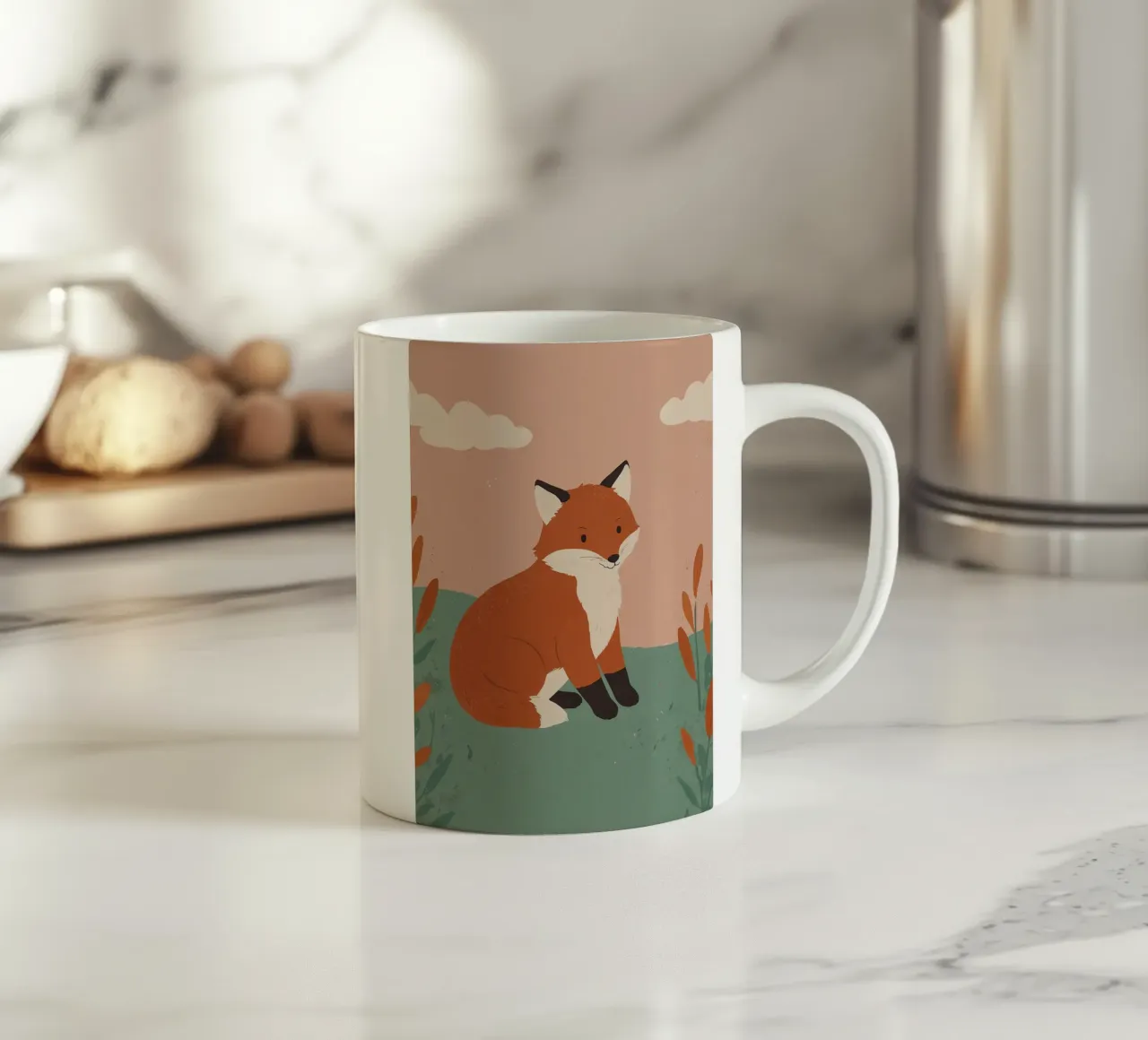 Friendly Fox ceramic mug by SnoopyAnimals