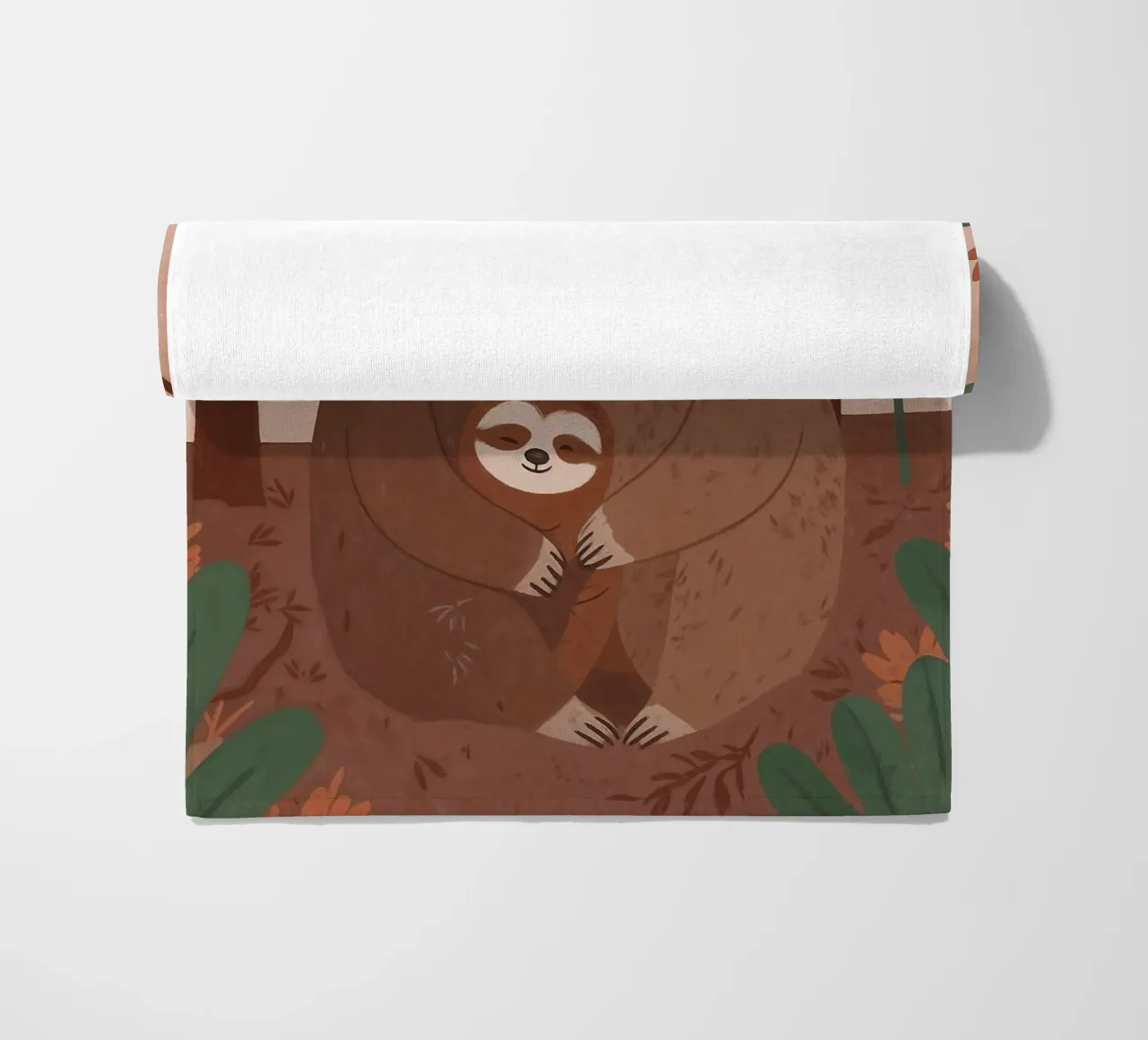 Friendly Sloth Family beach towel by SnoopyAnimals