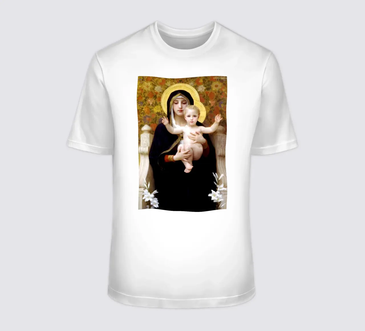 William-Adolphe Bouguereau La Vergine dei Gigli t-shirt da Timeless Artworks