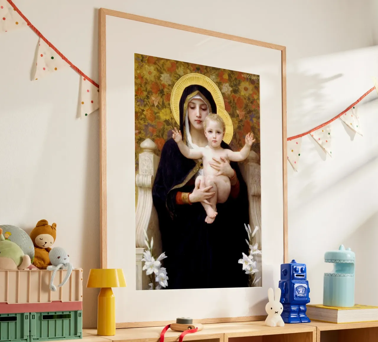 William-Adolphe Bouguereau La Vergine dei Gigli poster da Timeless Artworks