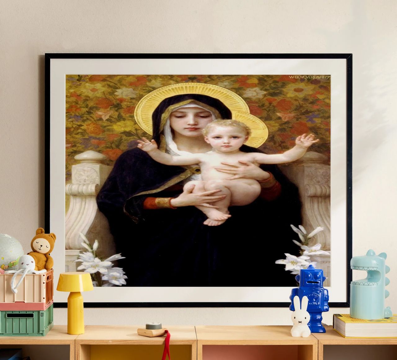 William-Adolphe Bouguereau La Vergine dei Gigli poster da Timeless Artworks