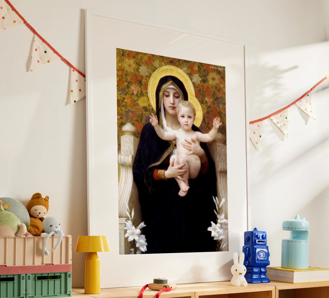 William-Adolphe Bouguereau La Vergine dei Gigli poster da Timeless Artworks