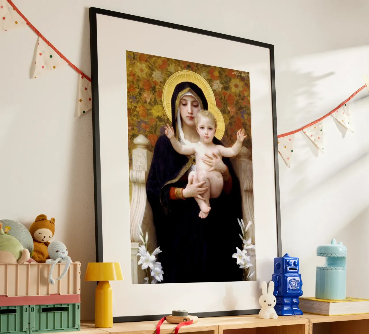 William-Adolphe Bouguereau La Vergine dei Gigli poster da Timeless Artworks