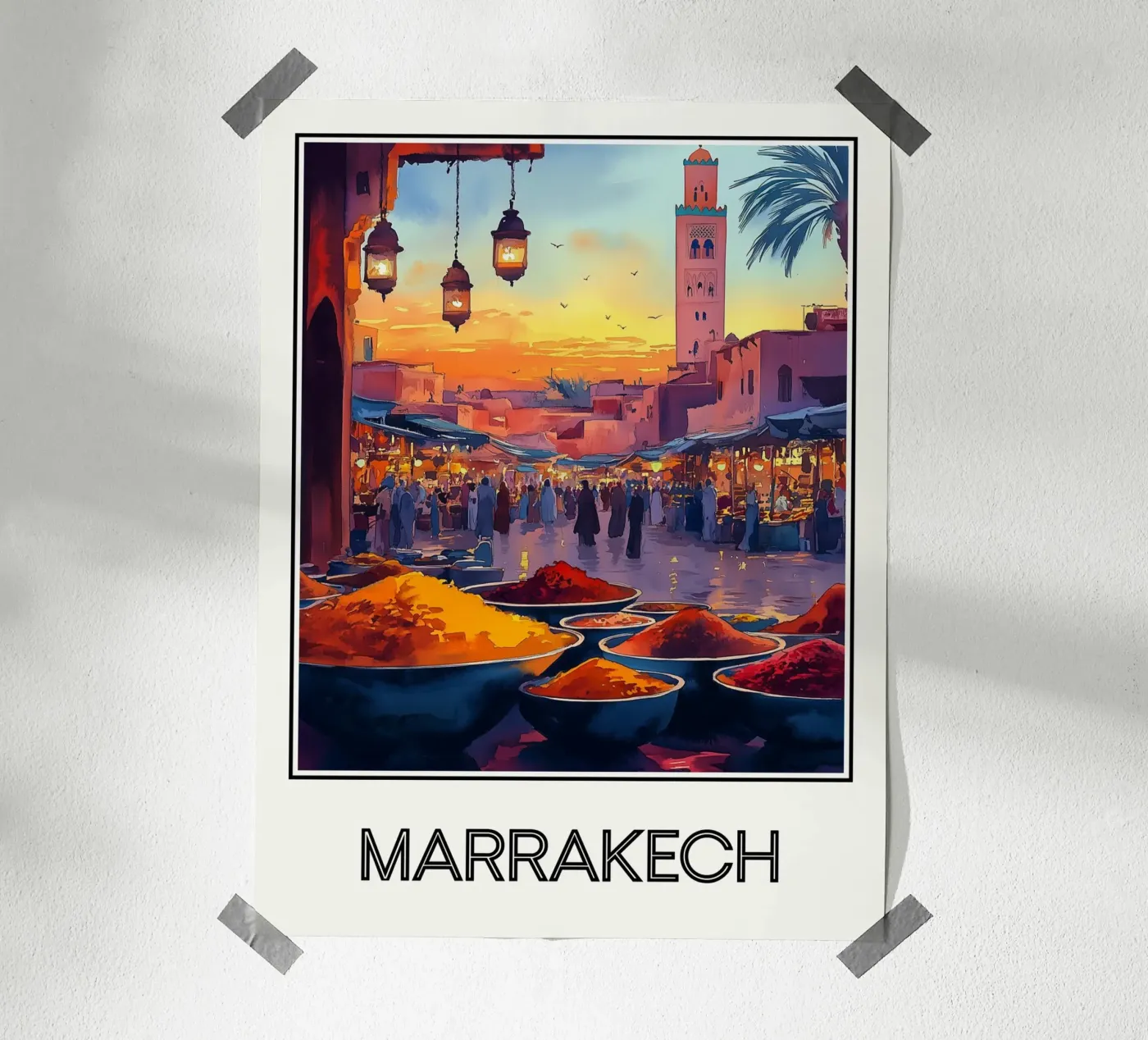 Affiche Marrakech Maroc poster de Frame the World
