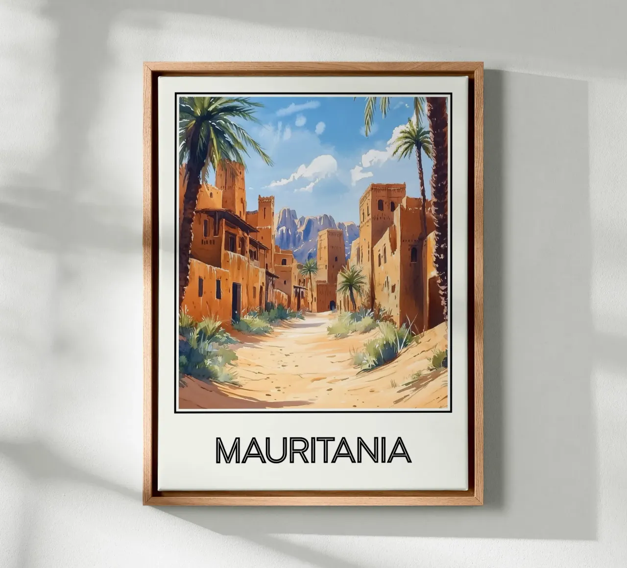 Mauritania tela con Cornice a cassetta da Frame the World