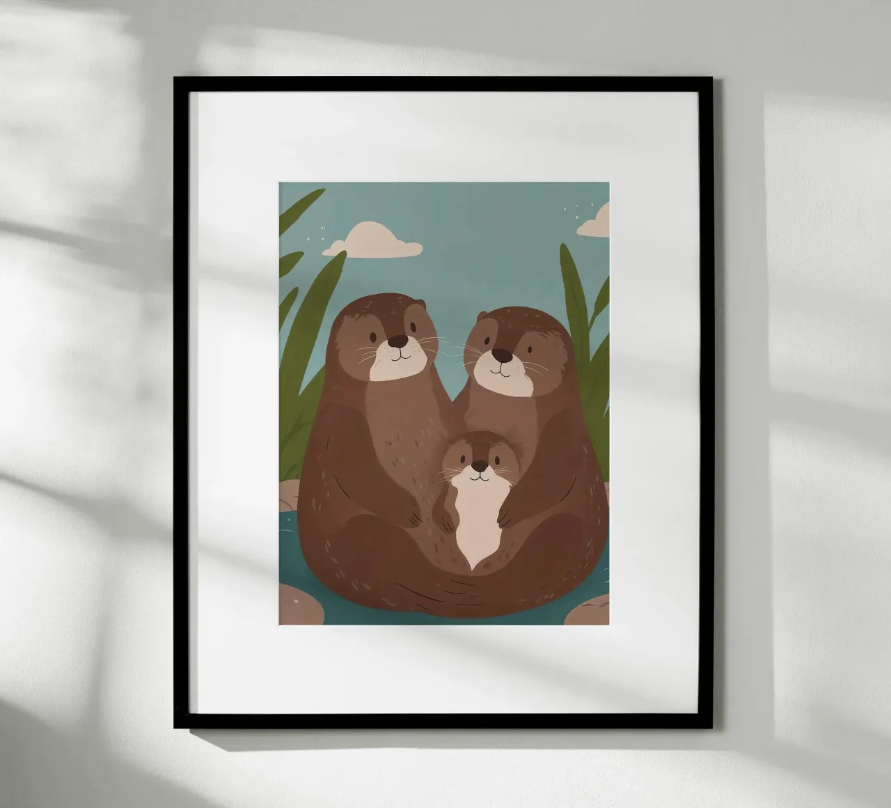 Lontre amichevoli poster con telaio in legno da SnoopyAnimals